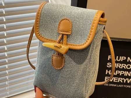 Buckle Closure Denim Crossbody Bag Online Hot Sale