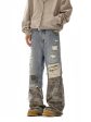 Camouflage Patchwork Jeans Fashion