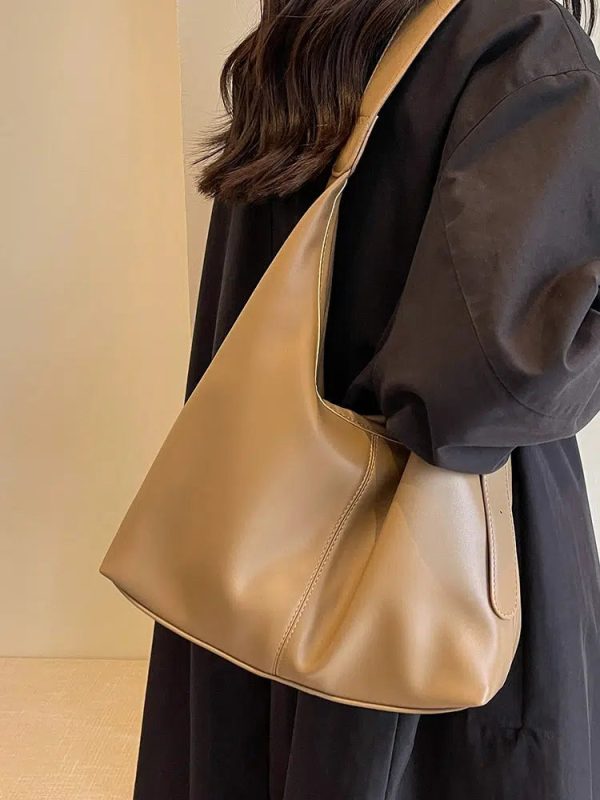 Adjustable Strap Simple Leather Tote Bag on Sale