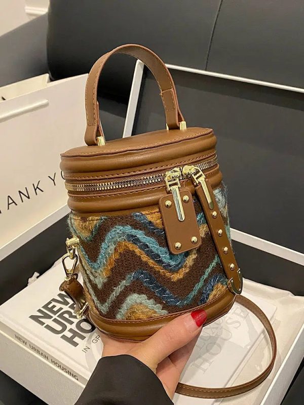 Stylish Patterned Bucket Shoulder Bag Fashion