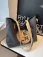 Logo Leather Straps Canvas Tote Bag Discount