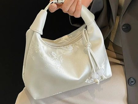 Knot Detail Embroidered Handbag Fashion