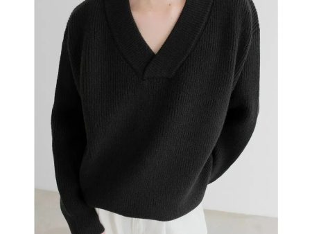 V-Neck Knit Sweater Fashion