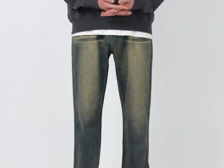 Vintage Wash Straight-Leg Jeans Online Sale