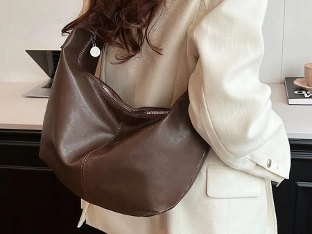 Zipper Closure Leather Shoulder Bag Cheap