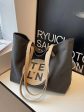 Logo Leather Straps Canvas Tote Bag Discount