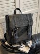 Vintage Buckle Straps Leather Backpack For Discount