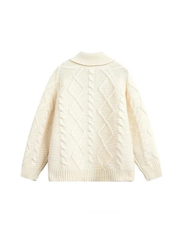 Cable Knit Zipper Sweater Fashion