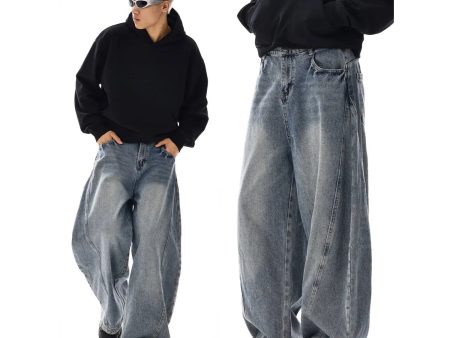 Baggy Wide-Leg Denim Pants Supply