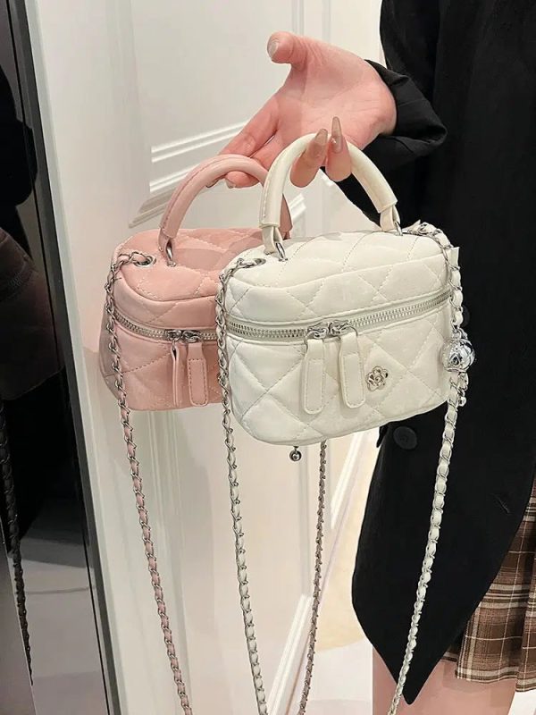 Chain Strap Quilted Bucket Shaped Bag Online Hot Sale