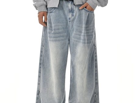 Wide-Leg Denim Pants Cheap