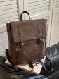 Vintage Buckle Straps Leather Backpack For Discount