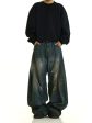 Wide-Leg Distressed Denim Pants For Sale