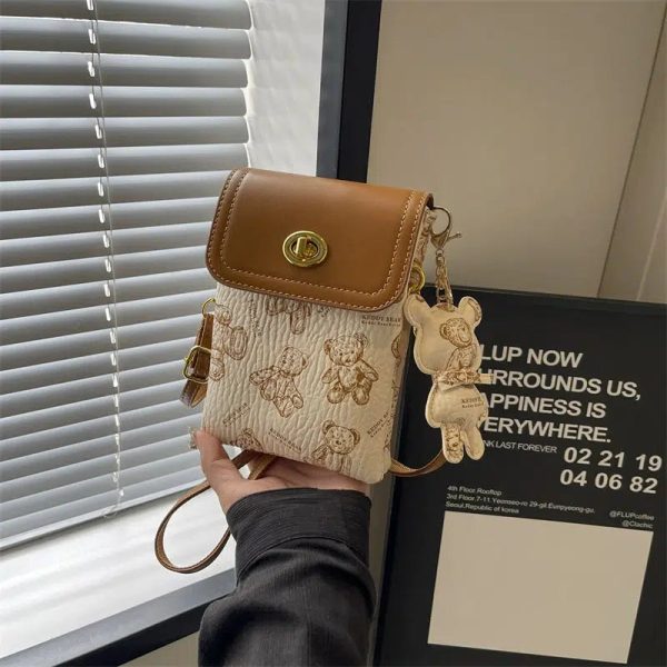 Teddy Bear Embossed Mobile Phone Bag Online now