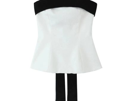 Bow Strapless Peplum Tank Top Online now