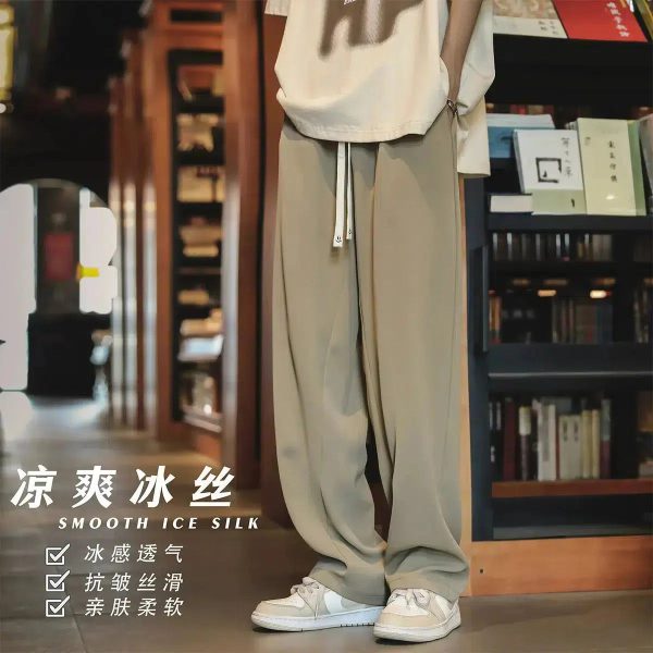 Summer Ice Silk Straight Pants For Discount