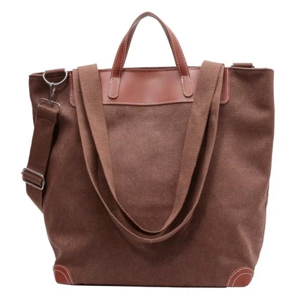 Canvas Leather-Trim Bucket Bag Hot on Sale