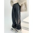 Casual Faux Leather Wide-Leg Pants Online