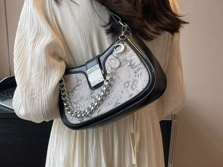 Chain Strap Patterned Shoulder Bag Online Sale