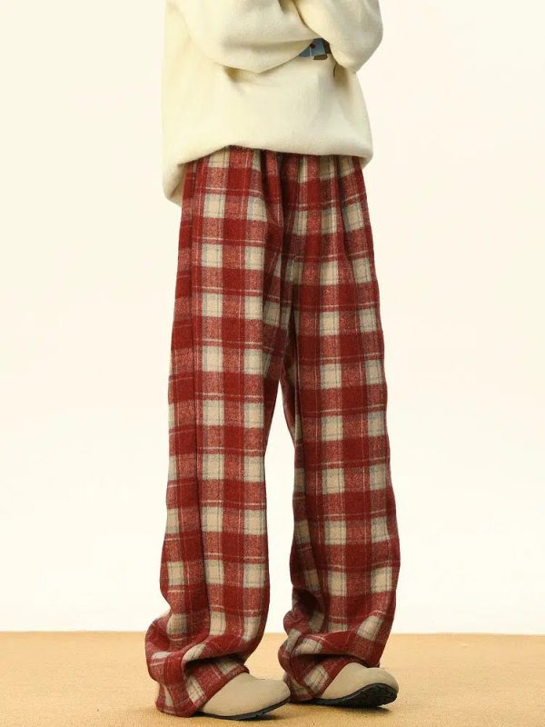 Warm Lining Plaid Casual Pants Hot on Sale