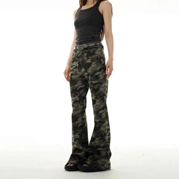 Camouflage Flared Pants Online Sale