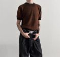 Woolen Gradient Short Sleeve Knit T-shirt Fashion