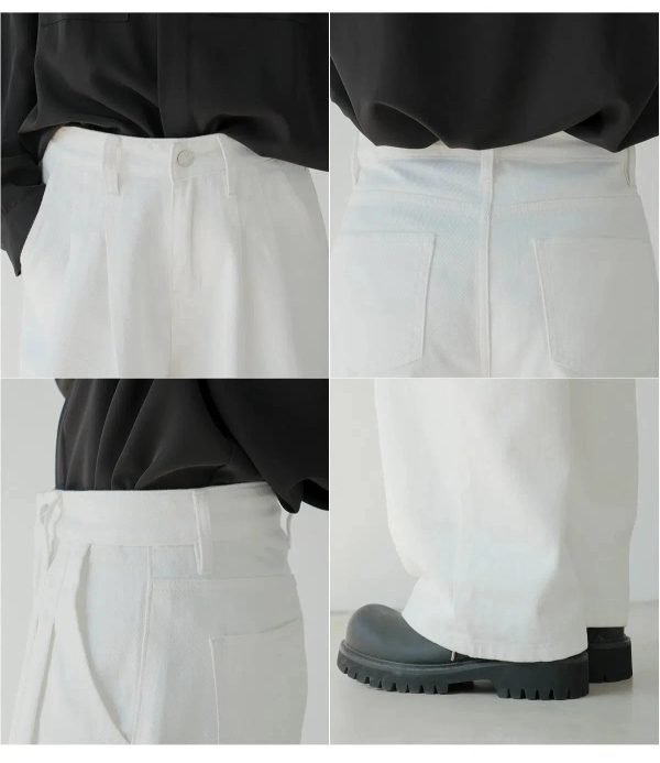 Wide-leg High-waist White Jeans Online Sale