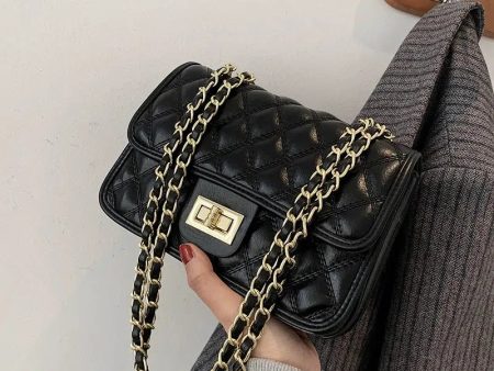 Turn Lock Closure Quilted Chain Bag Online Sale