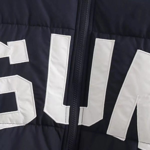 SUN  Lettering Puffer Jacket For Cheap