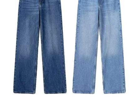 Wide Leg Casual Denim Pants For Sale