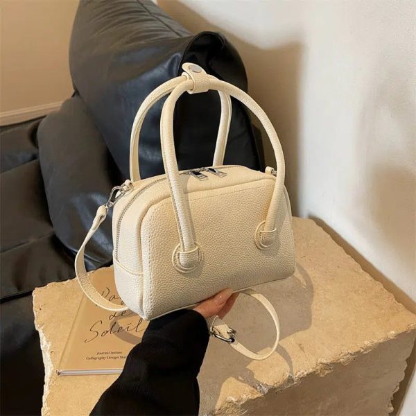 Adjustable Strap Textured Handbag Fashion