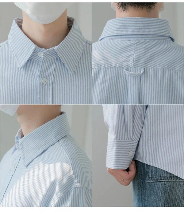 Casual Striped Button-up Shirt For Cheap