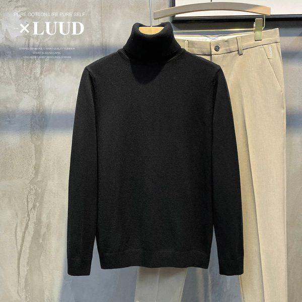 Turtleneck Slim Fit Flannel Sweater Hot on Sale