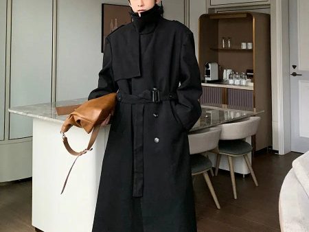 Belt Long Wool Coat Hot on Sale