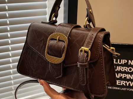 Buckle Leather Small Square Bag Cheap