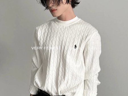 Cable Knit Crewneck Sweater Discount