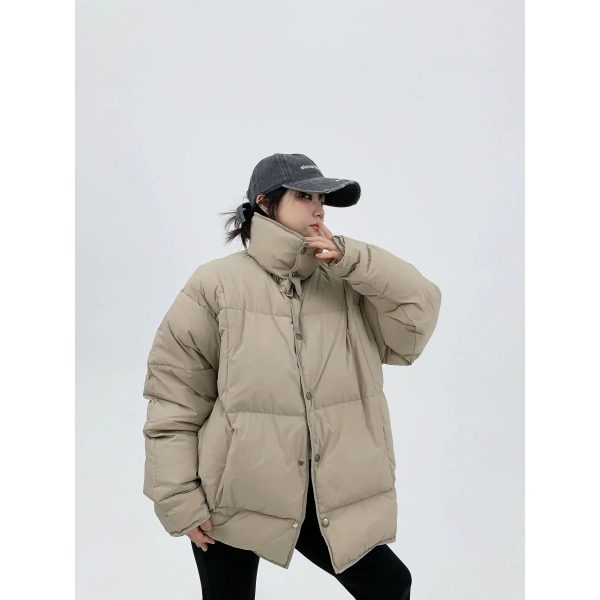 Thick Collar Minimalist Down Jacket Online now