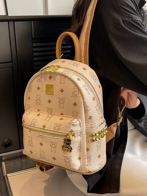 Bear Print Studs Mini Backpack Online