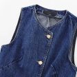 Button-Front Denim Vest Online now