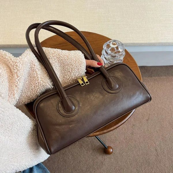 Twin Handles Leather Shoulder Bag Online Hot Sale