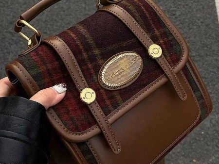 Vintage Leather Plaid Backpack Supply