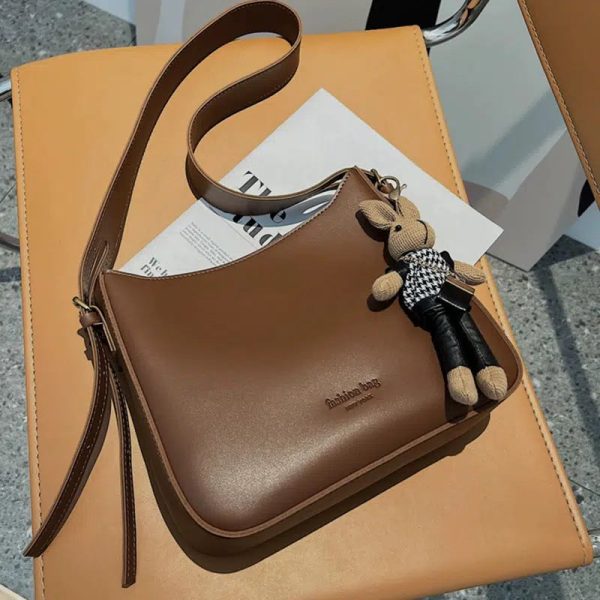 Bunny Charm Leather Shoulder Bag Hot on Sale