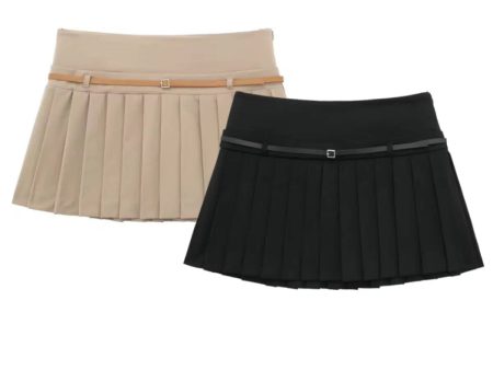 Versatile Casual Wide Pleated Skirt on Sale