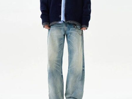 Blue Regular Fit Straight Jeans Online Sale