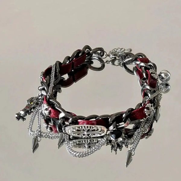 Studded Metal Leather Collar For Sale