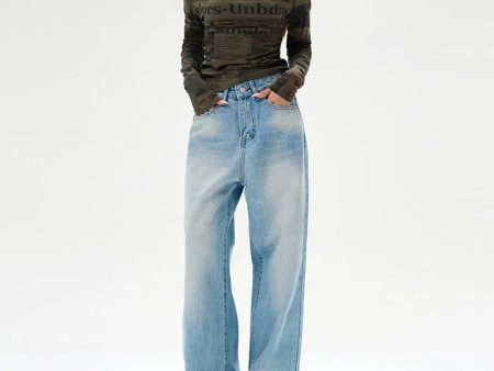 Blue Wide-leg Jeans Sale