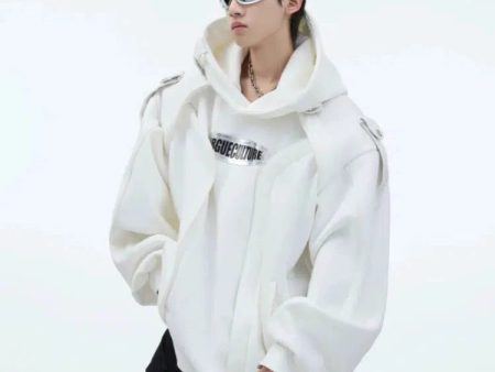 Zipper Accents Oversized Hoodie For Cheap