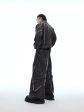 Black Denim Jacket Wide-leg Pants Suit on Sale