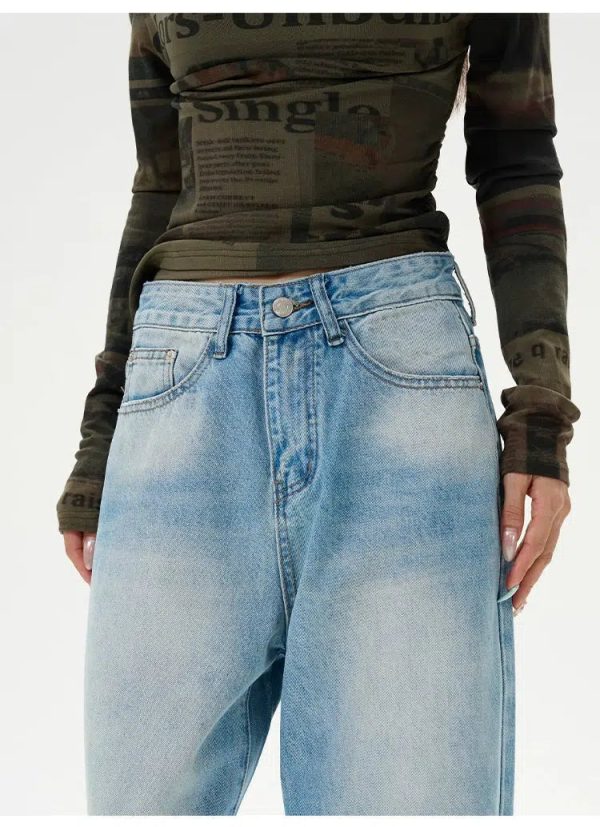 Blue Wide-leg Jeans Sale