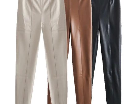 Casual Faux Leather Pants For Cheap